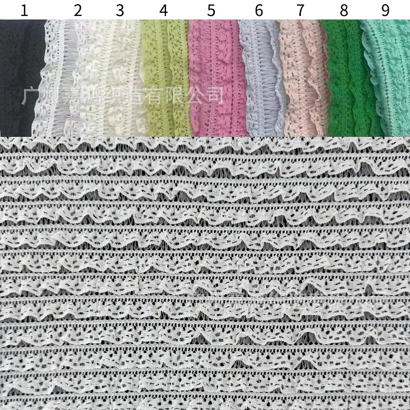 2026 nuevo ganado ciega tela de encaje plegada hormigueño cordón vestido de mujer multicolor tela de vestido de pastel dulce