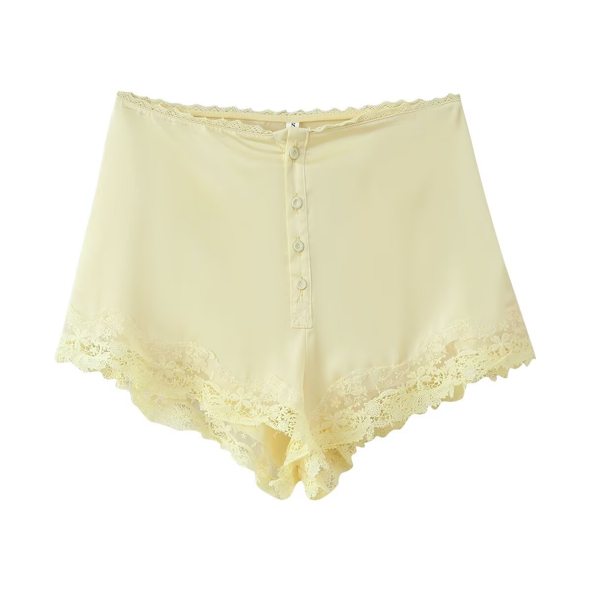 GraceChic Collection Automne 2025 Nouvelle Mode Européenne et Américaine Ensemble de Lingerie Femme en Satin de Soie Texturé Haut et Short_voghion.com