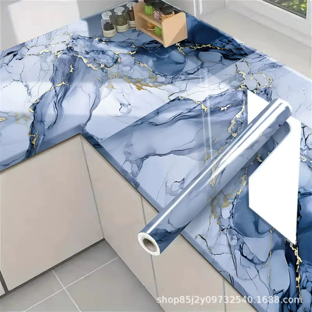 Самоклеящаяся ПВХ-обои, водостойкие 3D рисунки: мультфильм и мрамор, ширина 60 см, без клеевого следа