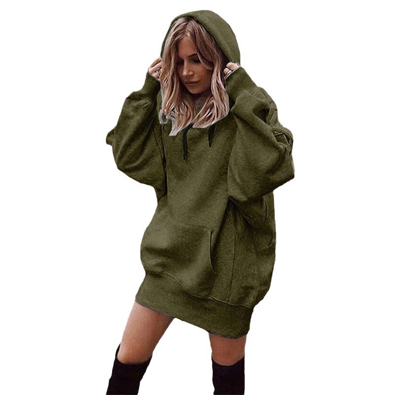 Sudadera con Capucha de Forro Polar para Mujer, Estilo Europeo y Americano, Color Sólido, Holgada, Otoño-Invierno 2025, Tendencia en Amazon