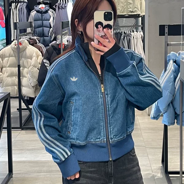 Clover Women's Denim Jacket Autumn/Winter Embroidered Logo Vintage Short Denim Coat JD2570