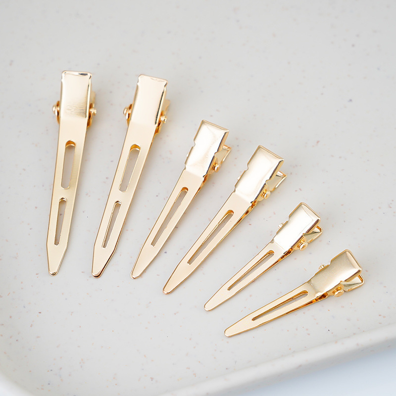 Golden Pointed Mouth Clip Single Fork Clip Duckbill Hairpin Styling Hairdressing Partition Clip Hairpin Positioning Clip