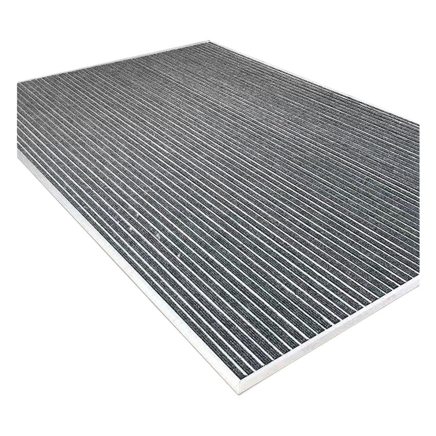 Comercial incrustado a prueba de polvo alfombra centro comercial alfombra de la puerta eliminación de polvo barro raspado alfombra de piso de aleación de aluminio