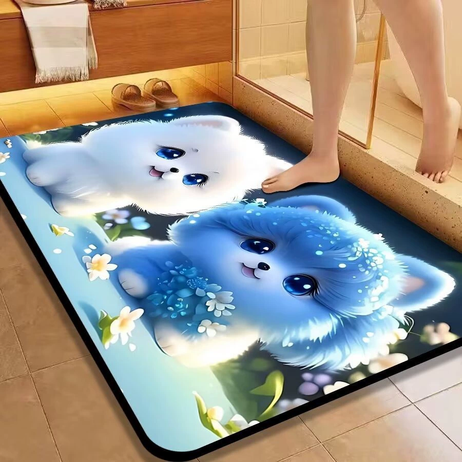Мягкие диатомовые грязевые коврики Симпатичные животные в ванной комнате абсорбционный коврик для быстрой сушки в ванной комнате на кухне