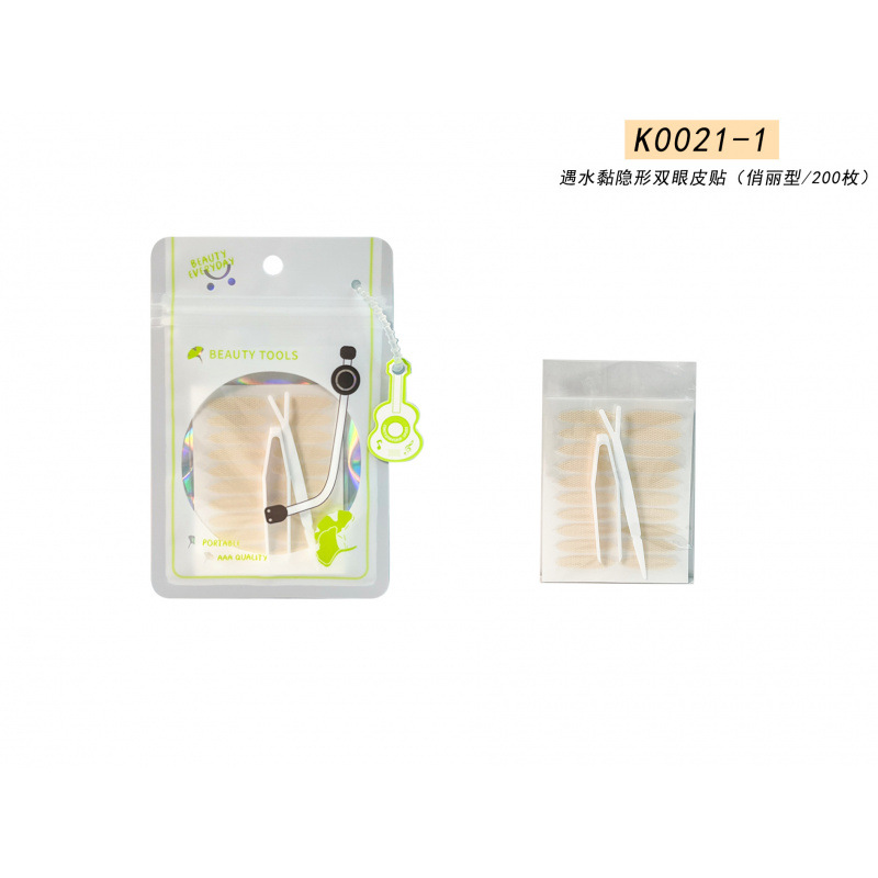 K0021 - 1 pegatinas invisibles para párpados dobles pegajosas en caso de agua (tipo hermoso)