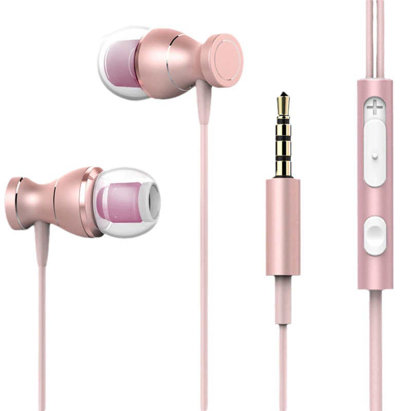 Metal headphones, mobile phone, wire control, for import, wholesale
