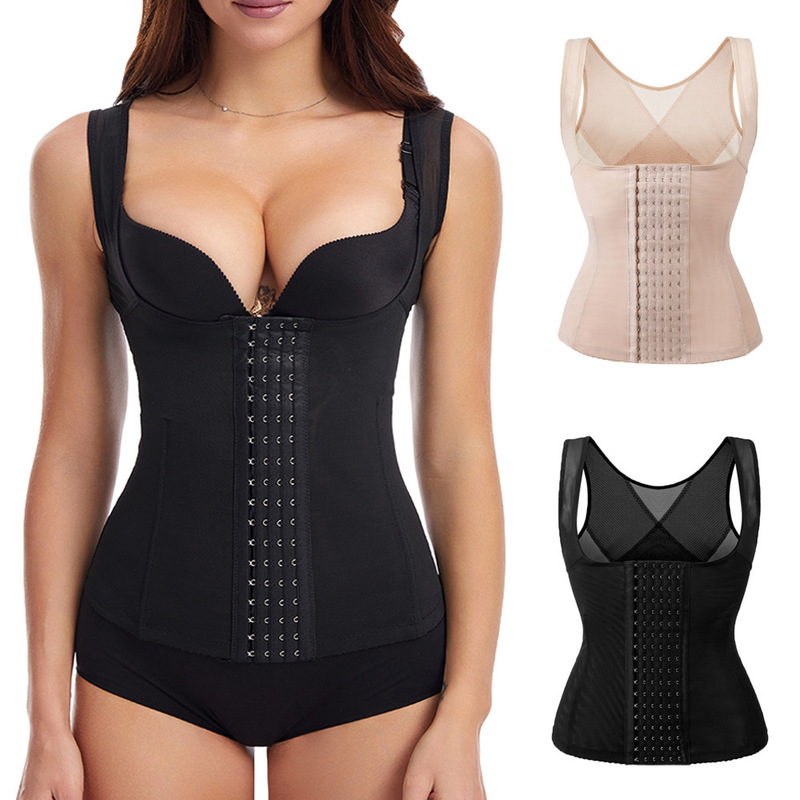Cross-border Foreign Trade European and American plus size Thin Traceless Shaping Clothes Women's Belly Tinting Body Shaping Tunic Vest Corset