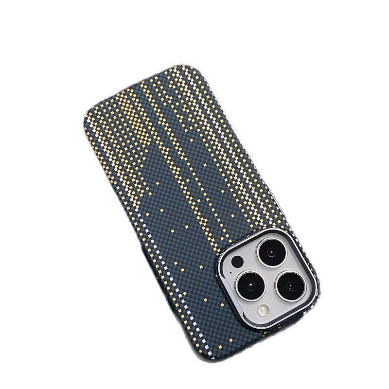 适用iphone17PROMAX凯夫拉纹理夜光磁吸手机壳苹果16超薄PC保护套|undefined