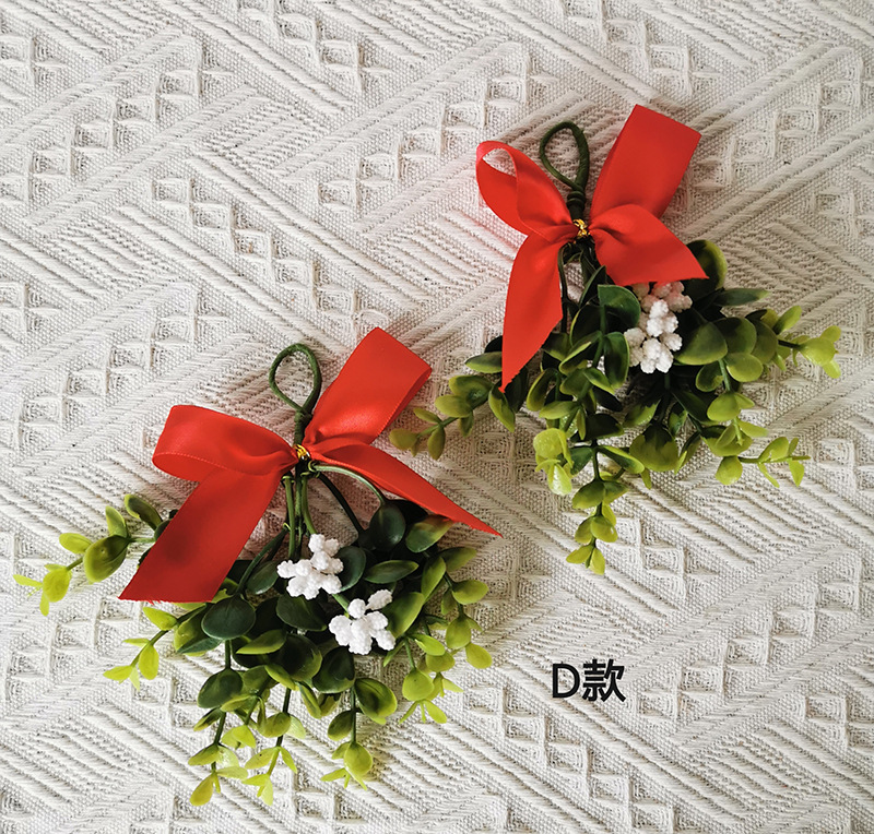 Fuente de la fábrica simulación planta verde simulación muérdago hogar decoraciones de la boda adornos colgantes de pared muérdago