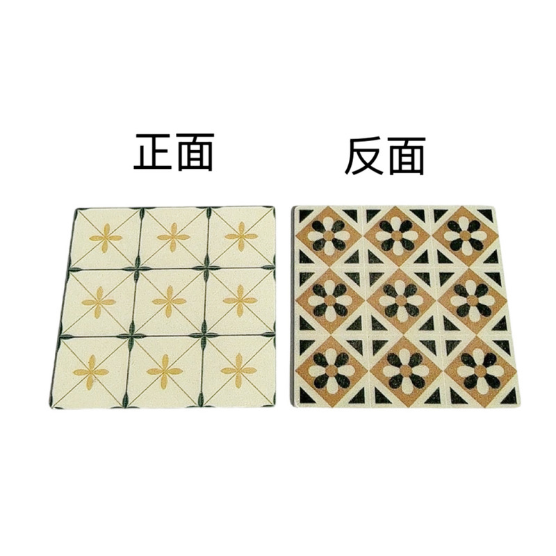 跨境娃娃屋dollhouse迷你模型地面装饰9cm正方形木质地板双面印刷|undefined
