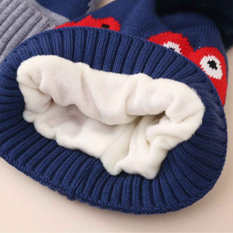 Boy's Cartoon Style Cartoon Jacquard Wool Cap display picture 3