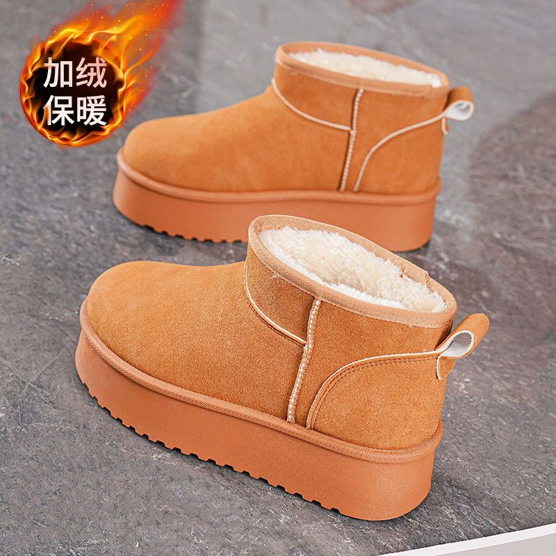 Botas de Nieve Sin Cordones para Mujer de Cuero Sintético Térmicas y Antideslizantes para Invierno