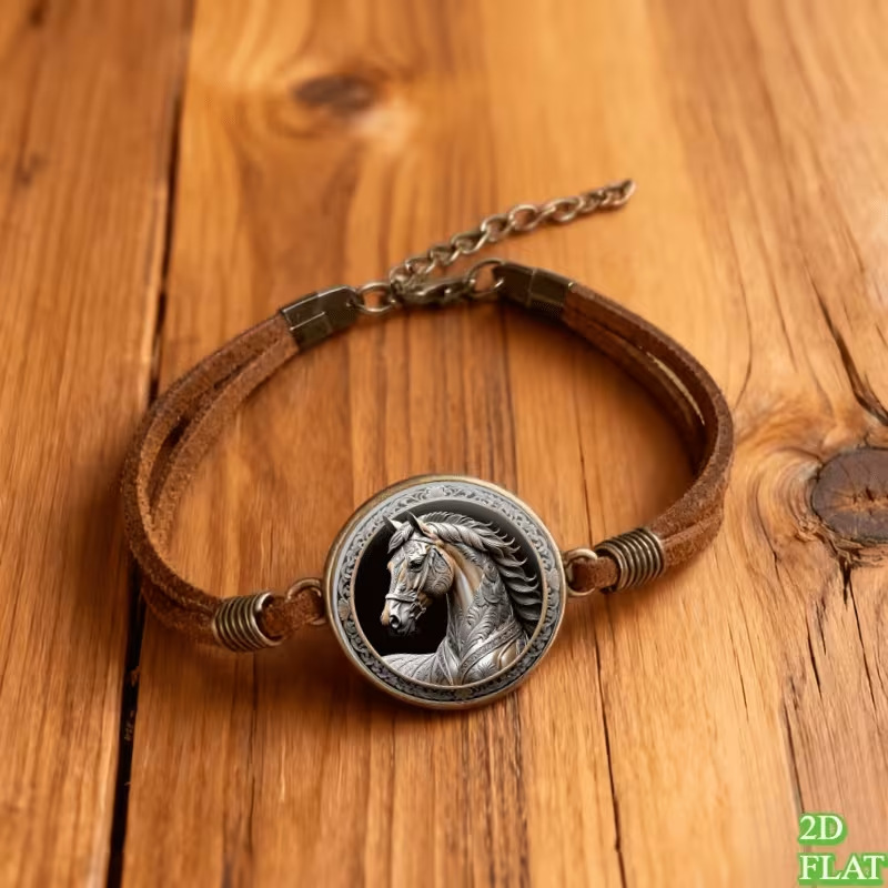 Horse Head Pattern, Time Gemstone Bracelet, Creative Bracelet, Suitable Gift for Friends and Family