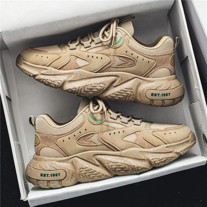 Мужские кроссовки в стиле "dad shoes" 2025 года, новые осенние модные универсальные сетчатые повседневные молодежные кроссовки с амортизацией для бега и спорта, увеличивающие рост.