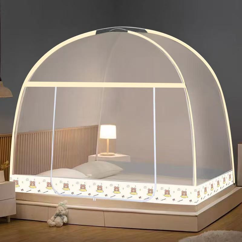 New Steel Wire Mosquito Net for Home Use, New Installation-Free Yurt, Bedroom Rental House, Baby and Child Full-Bottom Anti-Mosquito Tent