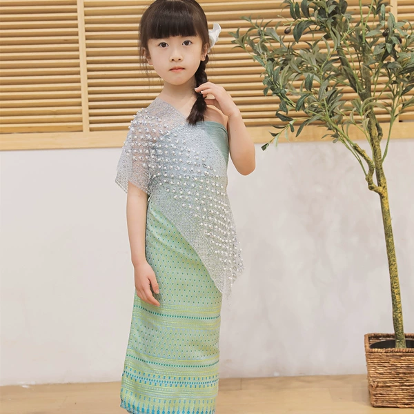 Green set, tube top, skirt, cloak, 3 piece set