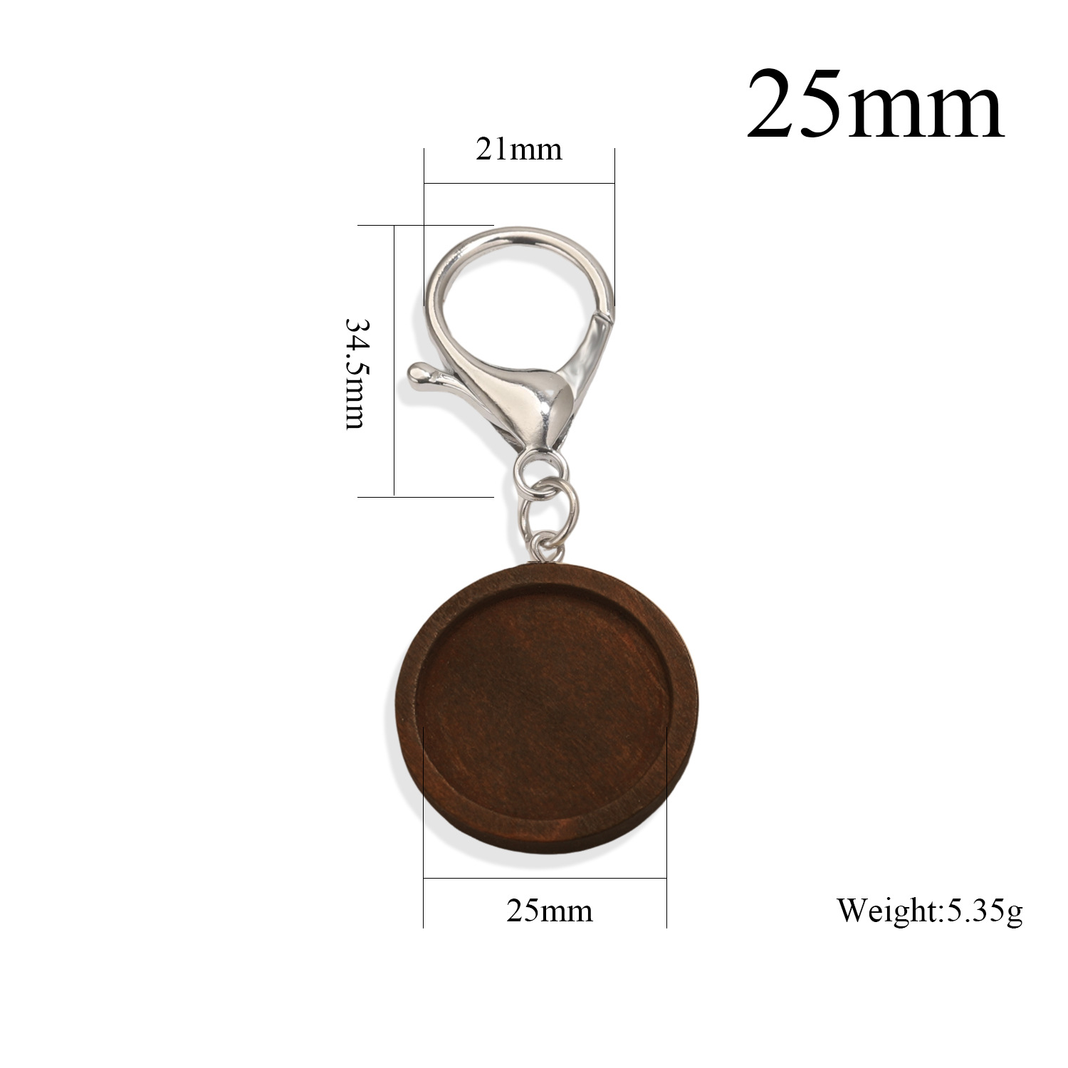 Tempos de joyas de madera redondas llavero de madera colgante accesorios DIY bandeja en blanco