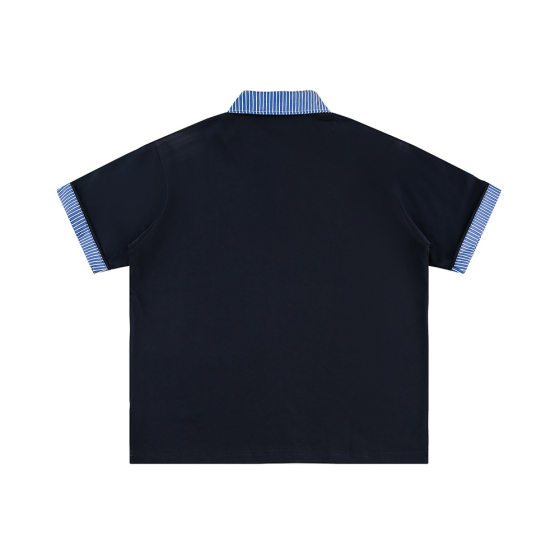 CATTEE Solona American Design Short-sleeved T-shirt Men's and Women's 2025 New Fake Two-piece Loose Polo Shirt Summer