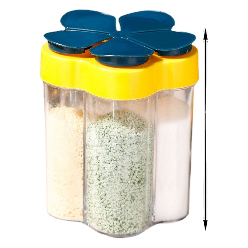 Hogar cinco en uno condimento botella con etiqueta sellada a prueba de humedad Flip condimento Jar Cocina condimento tarro barbacoa condimento