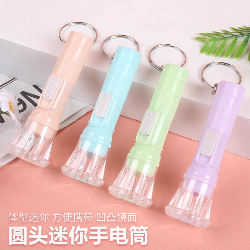 Flashlight keychain mini plastic small flashlight flashlight luminous keychain accessories wholesale