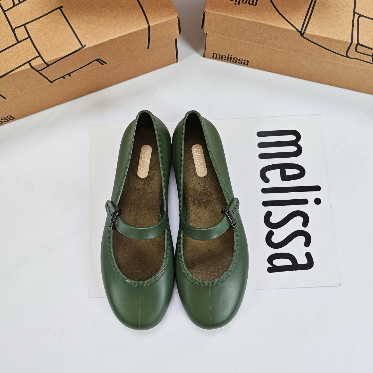 2025 Melissa одиночные туфли осень-зима балетные туфли с бархатной подкладкой простой плоский низ носок с квадратным носом Melissa Soft