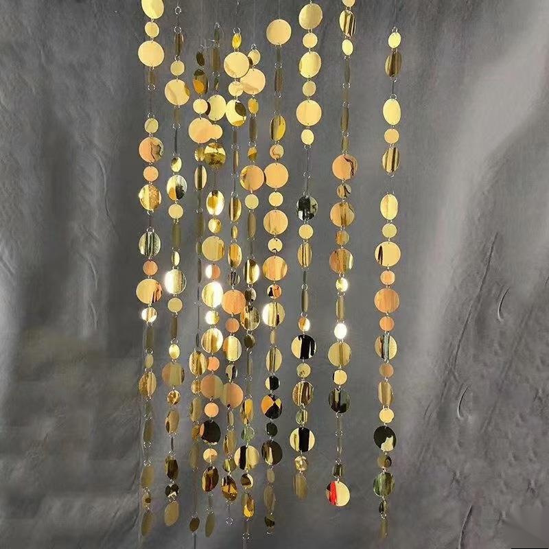 Gold and Silver Wedding Sequin Curtains, Iridescent Sequin Strings, Laser Sequin Curtains, Wedding Bead Curtains, Wedding Hall Ceiling Decorations