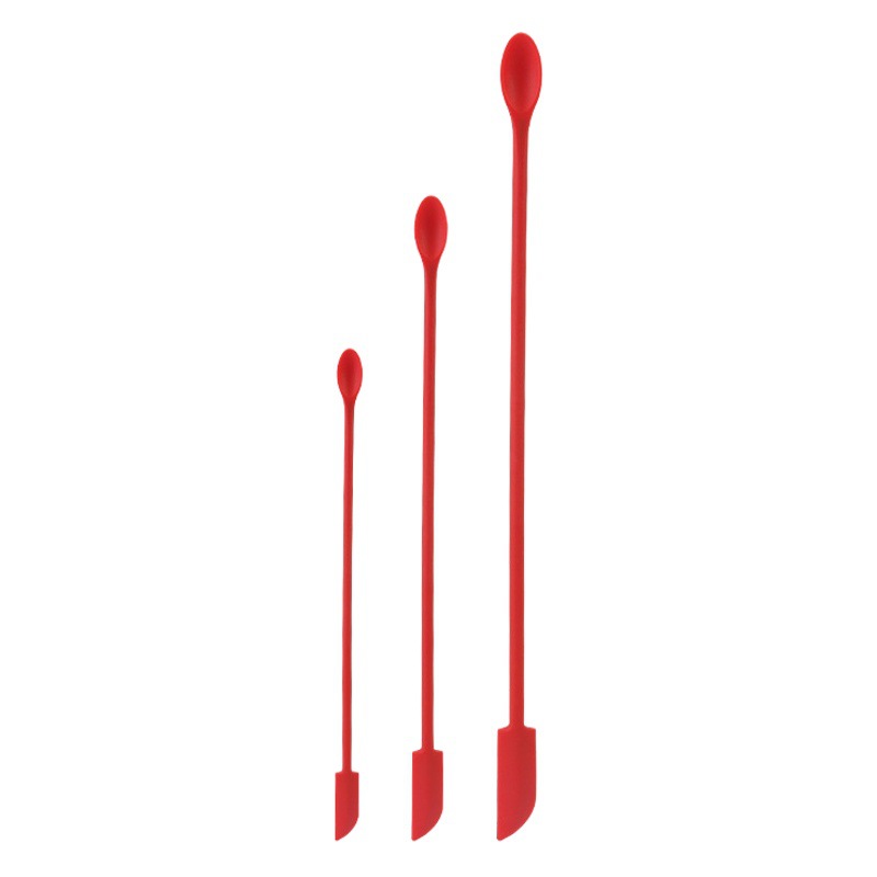New silicone mini small tip scraper lengthened cosmetic bottle scraper jam cream spatula double-headed spoon cake knife