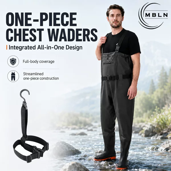 MBLNPVC wading pants with drying rack combination for fishing in streams and creeks, wading pants for fishing