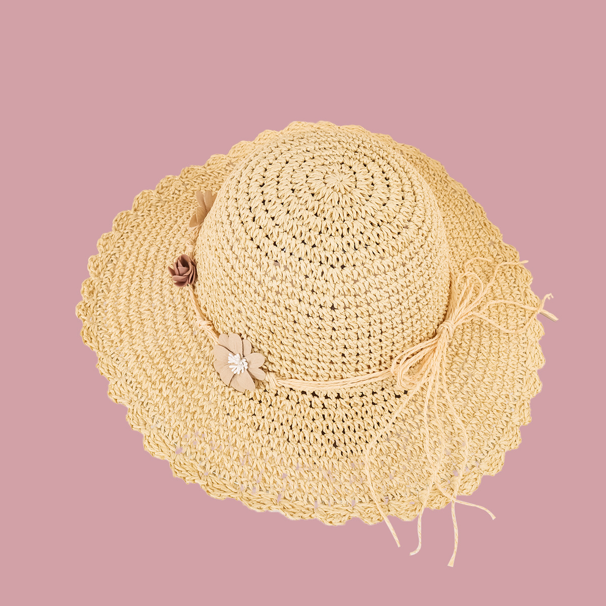 Fashion  Rose Breathable Wide-brimmed Straw Hat display picture 9
