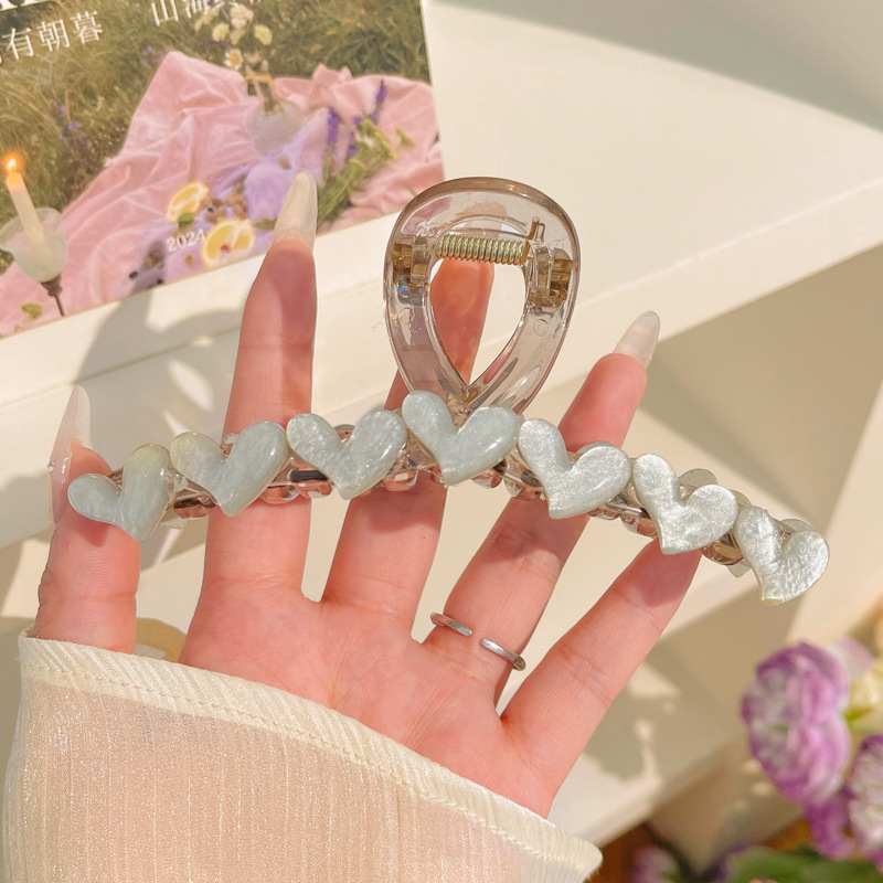 Elegante pinza de perlas de temperamento pinza de tiburón mediana pinza para el cabello mujer 2025 nuevo sombrero de clip de cabeza de sentido avanzado