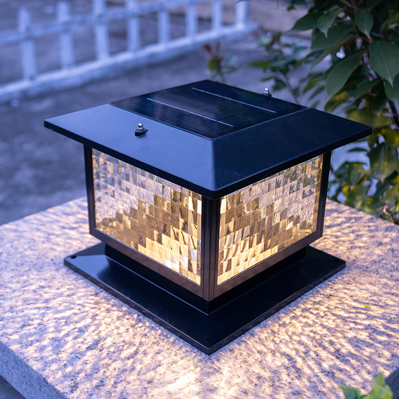 0L36批发太阳能柱头灯别墅花园农村门口围墙灯LED防水景庭院装饰|undefined