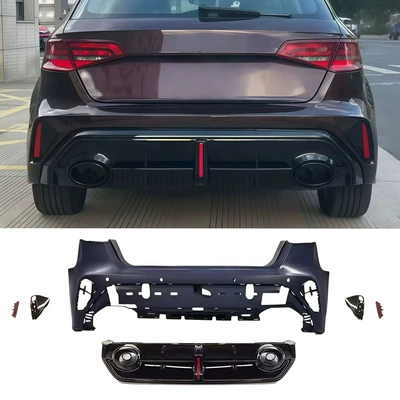 Suitable for Audi A3 models from 2017-2020, Big Surrounded - old-to-new17-20-model-rs3-rear-bumper