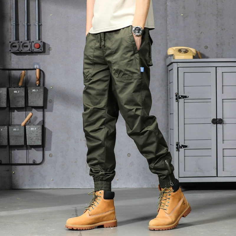 Зимние утолщенные мужские повседневные брюки на флисовой подкладке, брюки на носке, хлопковые мужские рабочие брюки с несколькими сумками для трансграничного экспорта