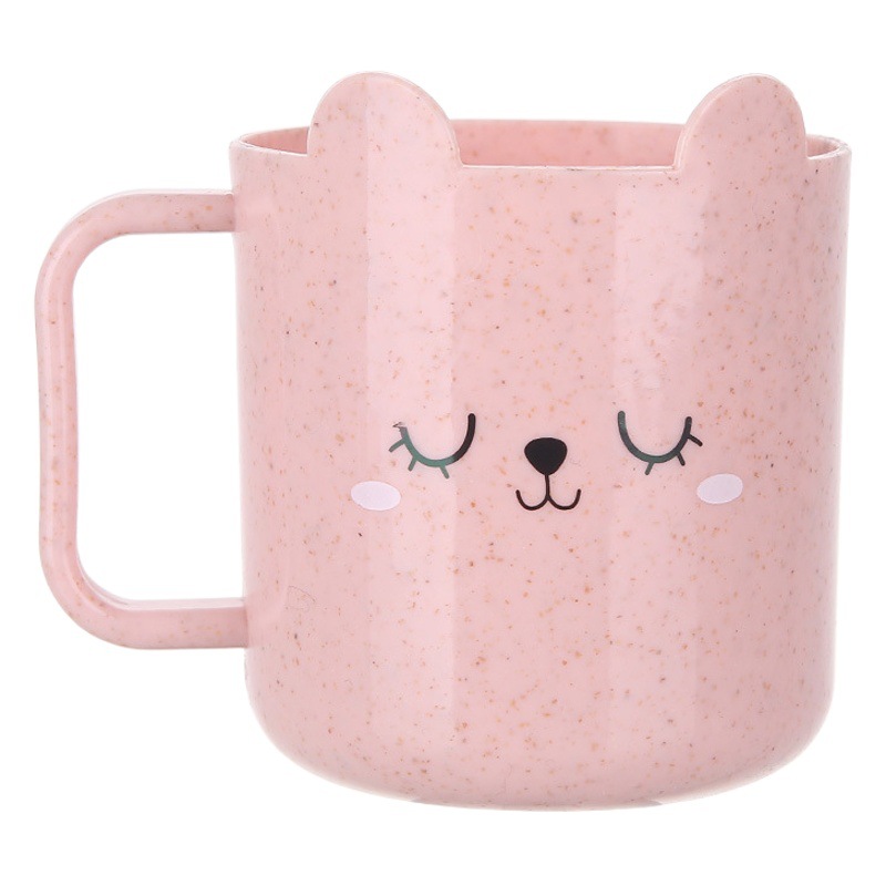 Vaso para cepillos de dientes con diseño de pareja de dibujos animados, vaso simple para enjuague bucal, vaso para agua, vaso para cepillos de dientes de paja de trigo