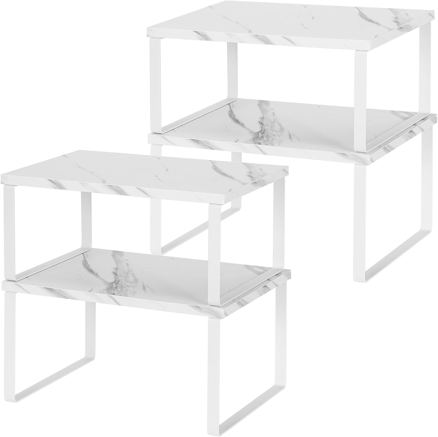 Estampado de mármol blanco + juego de cuatro piezas de marco de hierro blanco