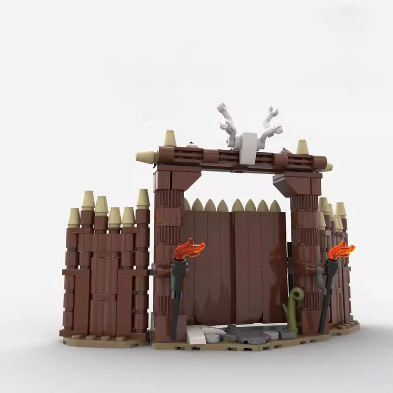 Совместимость с Lego MOC-103656 Ворота деревни викингов креативное здание Street View собранные строительные блоки украшение мальчик