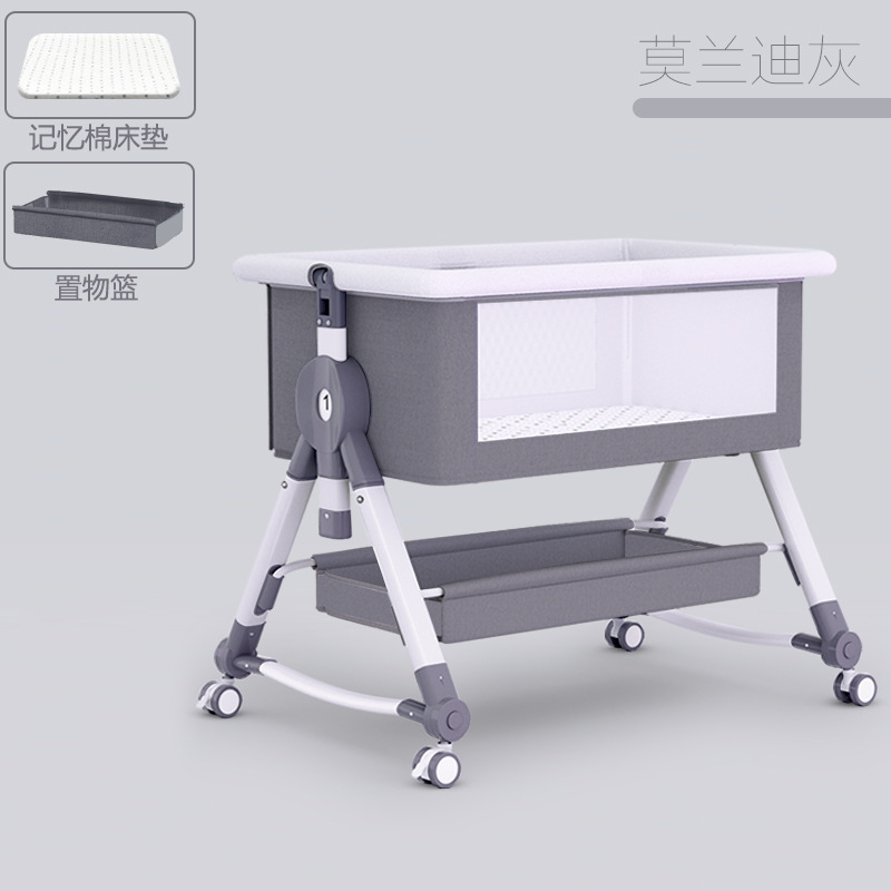 Cama para bebés de asiento plegable empalmado cama grande multifuncional portátil extraíble cama para bebés cuna cama