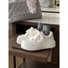 牛皮版~小个子厚底增高5cm真皮鞋子小白鞋女百搭运动休闲鞋板鞋