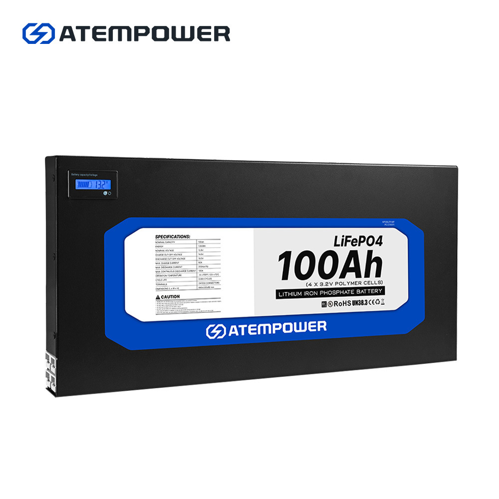 ATEM POWER房车储能电源12V 100Ah超薄款钣金款磷酸铁锂电池