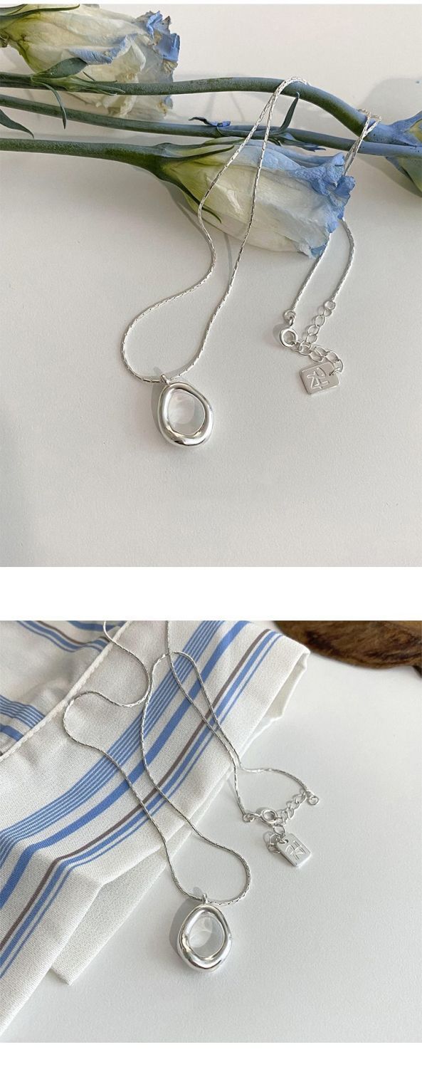 Leichte Luxus-Nische, unregelmäßige Wassertropfen-Sterlingsilberkette, 2023 neue minimalistische High-End-Schlüsselbeinkette,_voghion.com