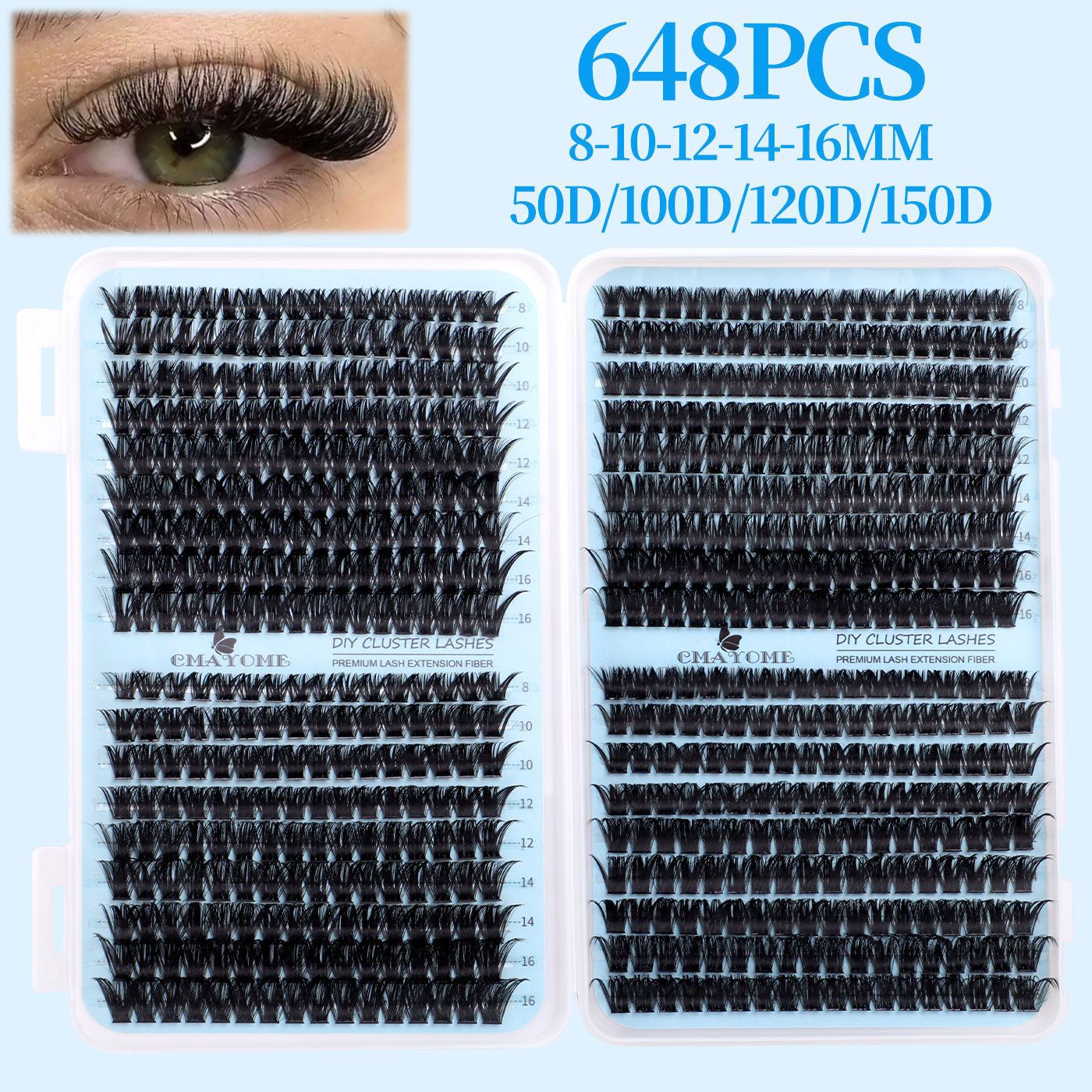 Transfronterizos segmentación pestañas caja europea y americana densa falsa pestañas estereoscópicas injerto de pelo pestañas DIY conjunto de pegamento