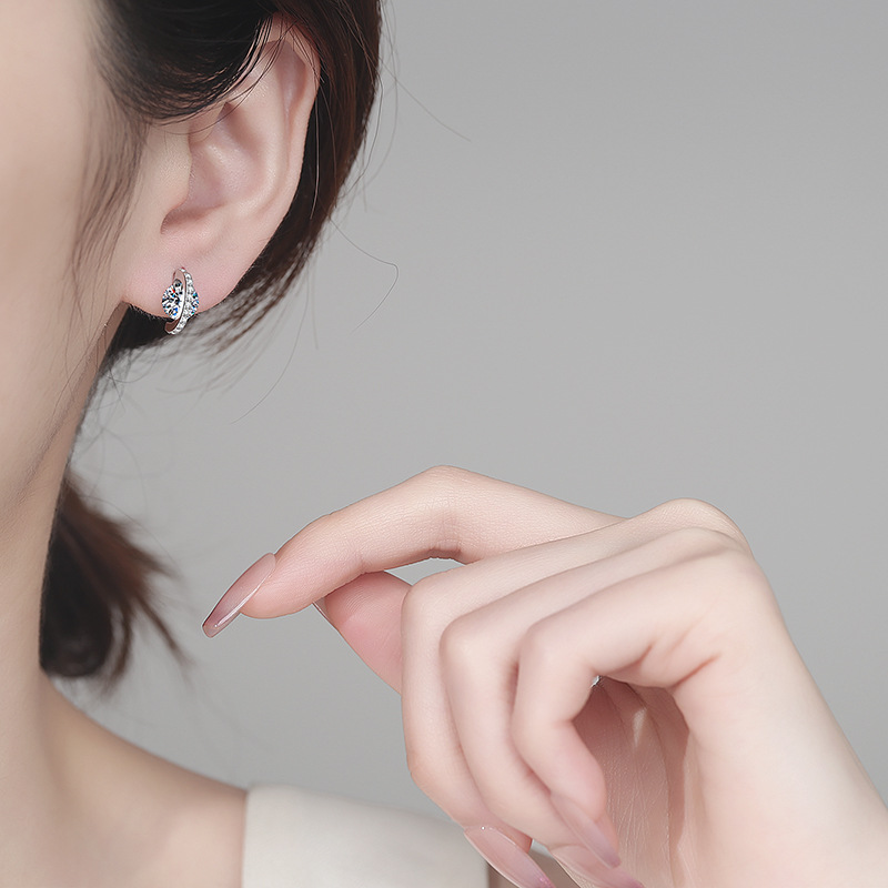 Orecchini a cerchio moissanite colore d argento sterling_voghion.com
