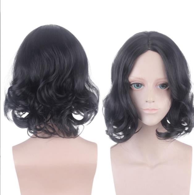 Yanting Harry Potter Severus Black Medium Short Curly Hair Professor Snape Anime Cos Wig