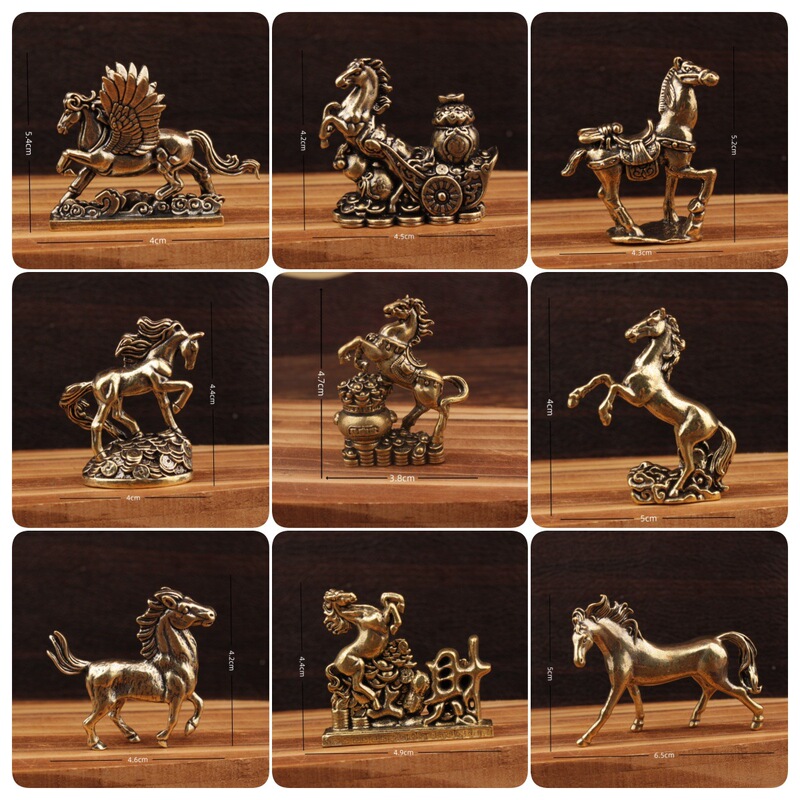 Year of the Horse Horse Ornaments Twelve Zodiac Horse Animals Horse Cross-Border Horse Ornaments Collection Brass Ornaments 2026 Pony Ornaments