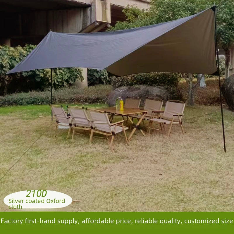 Travel canopy for camping, handheld black tent, tent for 6-20 persons, increased thickness