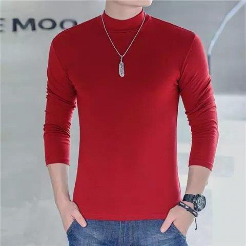 하프 하이 칼라 버건디