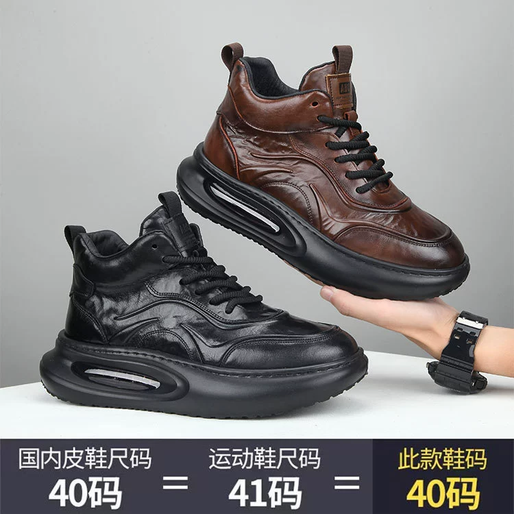 Европейский веб-сайт красный новый первый слой кожаной мужской обуви мода дикий тренд спорт удобная дышащая повседневная обувь