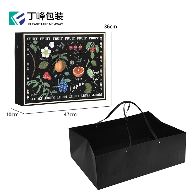Caja general de frutas, caja de regalo de plata negra, naranja de uva, peras fragrantes, caja de regalo de frutas mezcladas, caja vacía