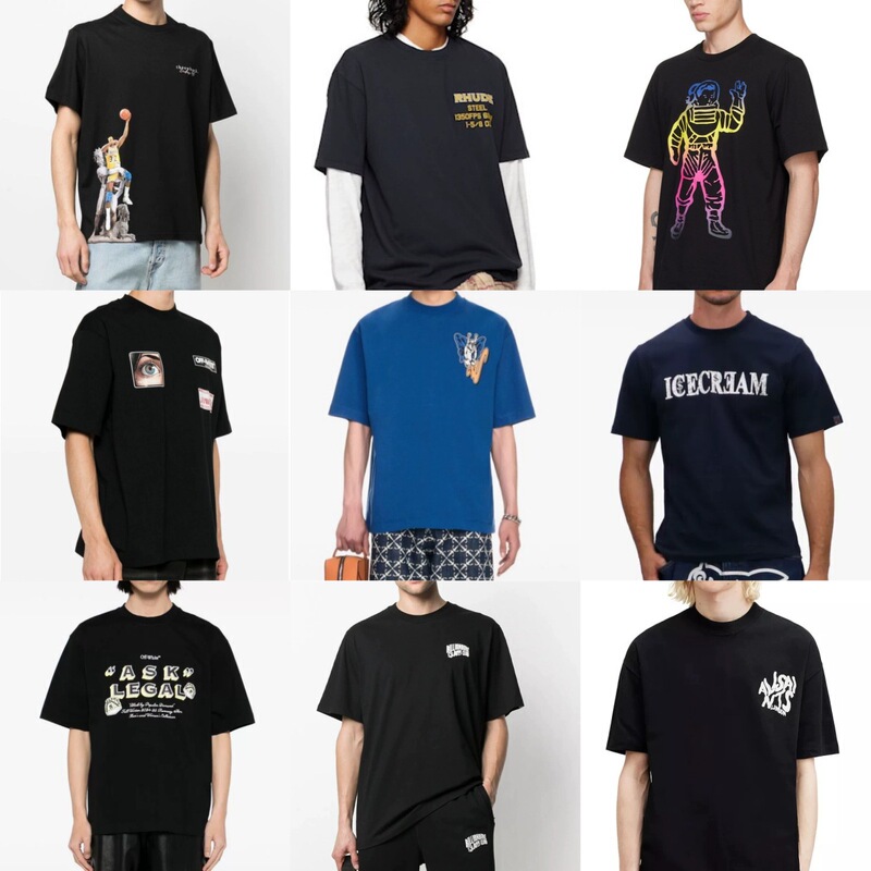 26 Years of Spring and Summer Men's Short-Sleeved Printed T-Shirts, American Trendy Loose Casual Men's Sports Short-Sleeved Tops Collection