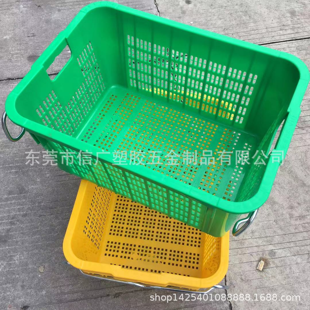 供应云南农作户 水果蔬菜运输筐 大号加厚可套叠 带铁耳 颜色多样